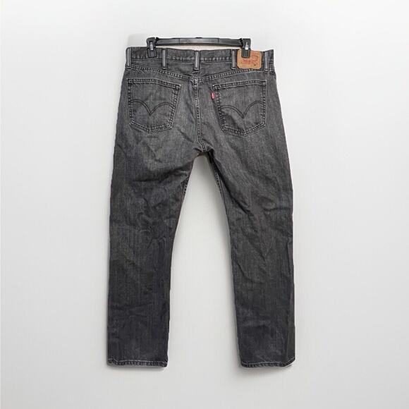 Levis Mens 505 Jeans 38 X 32 Black Fade Straight - Picture 2 of 9